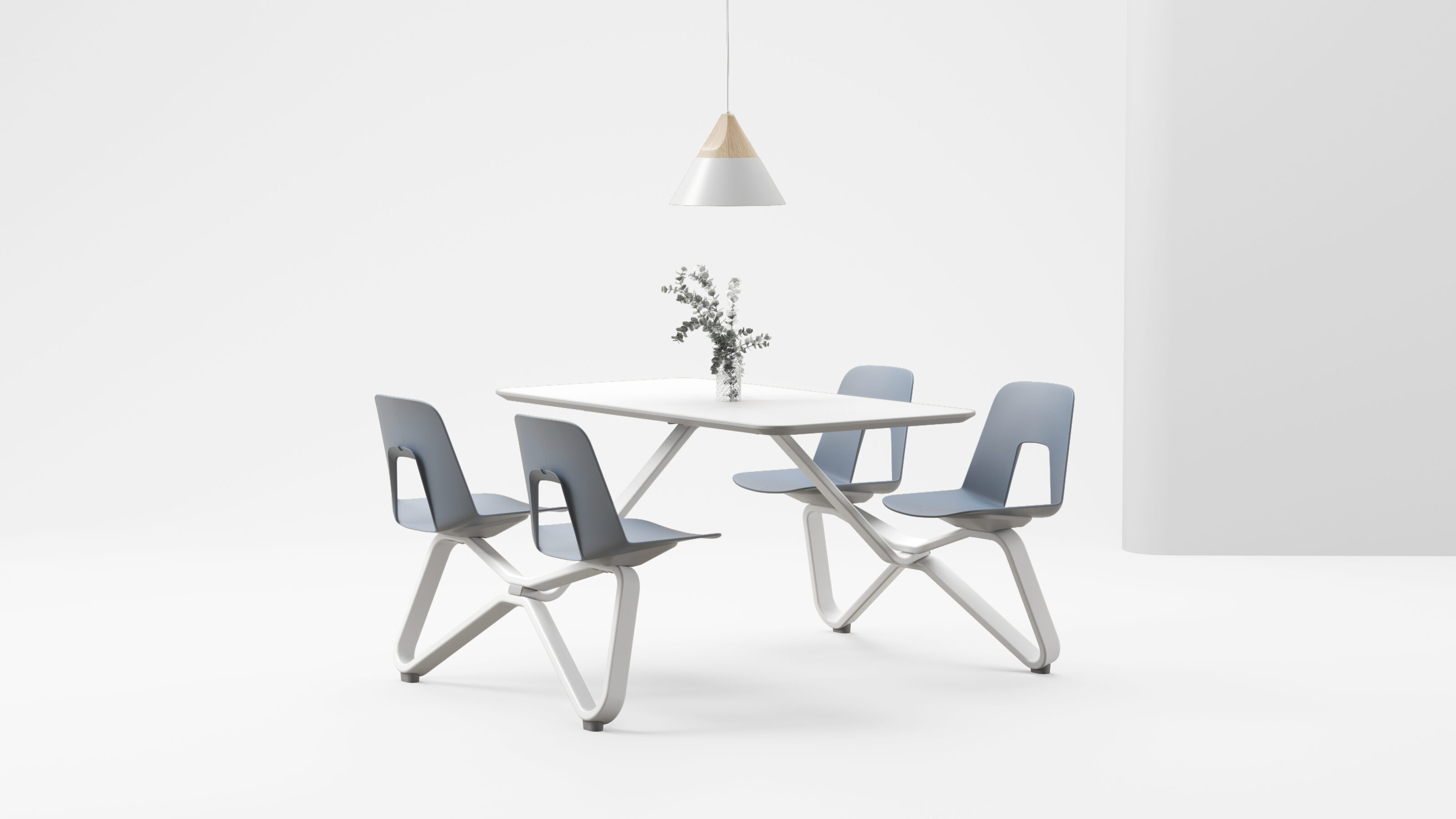 BOW canteen table designed by CB Design Lab for Minyi