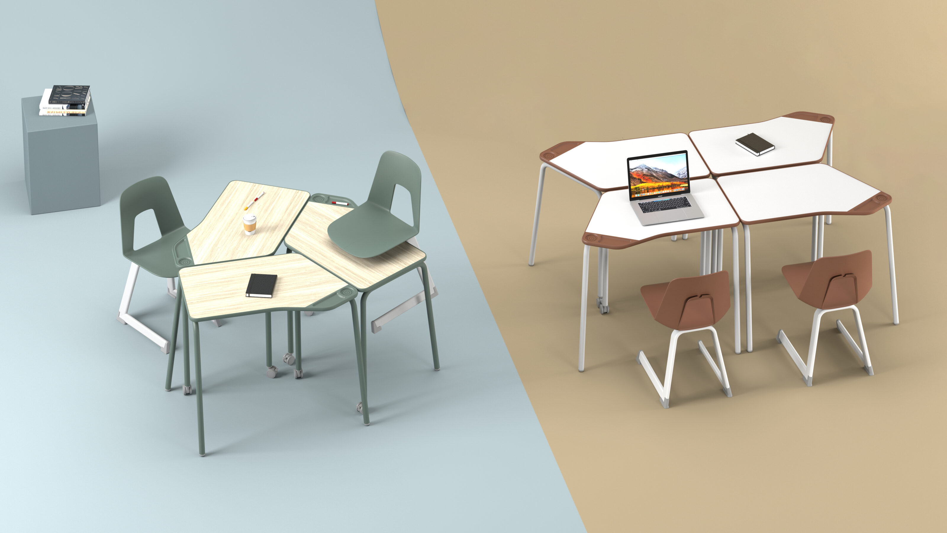 OFFSET desk designed by CB Design Lab for Minyi